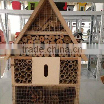 BSCI factory nature wooden insect house,bee house with stick,ladybird hotel,Natura Redcedar Insect Hotel