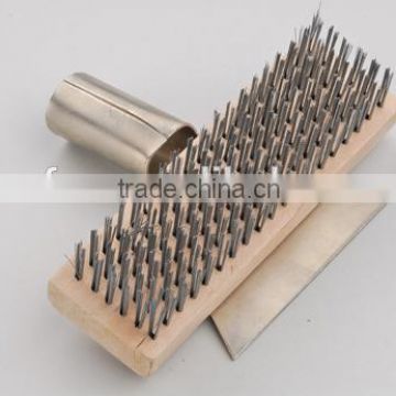 cleaning brush head steel wire brush with scraper