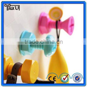 Mini screw plastic adhesive strong suction wall hooks, stable wall hanger hooks adhesive hooks wall hooks