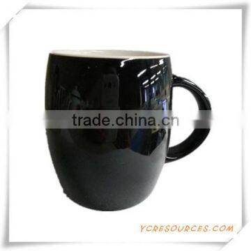 Black Color Glazed Stoneware Coffee Mug for Promotion(HA08004)