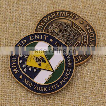Custom Metal Enamel Police Custom Coins No Minimum