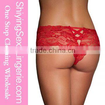 Cheap Dropship Red Lace Transparent Naughty Knicker Womens Panties for Men