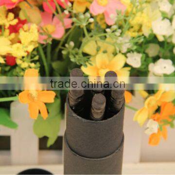 round black wooden HB pencil with eraser /black pencil eraser/6 pcs black paper tube/Wooden hb pencil