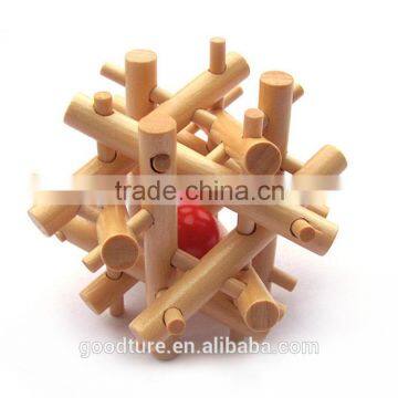 Wooden IQ Intelligent Puzzle Kongming Lock Brain Teaser Twelve Sisters