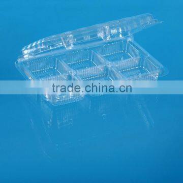  China Disposable plastic clear hinged take out containers