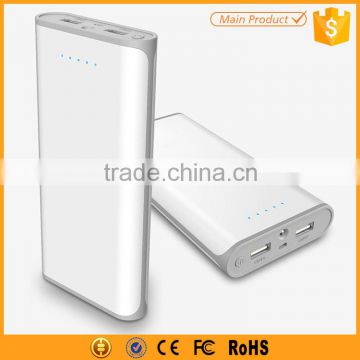 2016 new item dual usb high capacity 20000mah power bank with led light