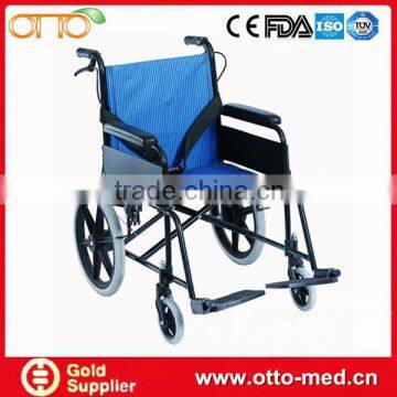 Aluminum transport folding manual wheelchair