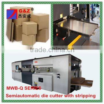 MWB-Q series good quality semiautomatic flat bed corrugated board die cutting creasing and stripping machine