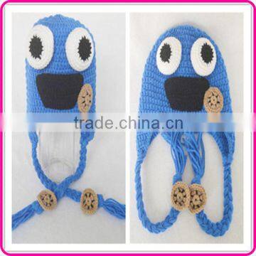 wholesale cartoon crochet kids hats winter knit baby earflap hat children knitting caps for sale