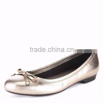 OLZP003 Ladies ballet flat dress shoes leather PU bow pointed Toe Women Dress flat shoes