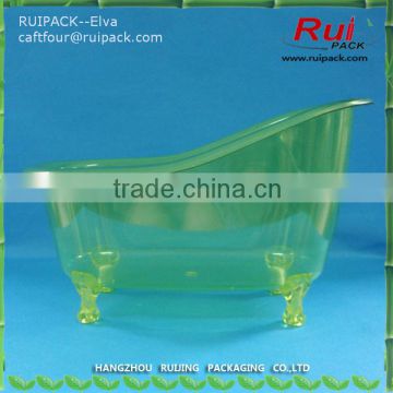 bathroom products packing mini bathtub container, PS gift container, plastic mini bathtub container