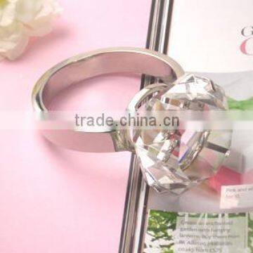 Wholesale blank clear color napkin holder keyring crystal diamond napkin ring for wedding centerpieces