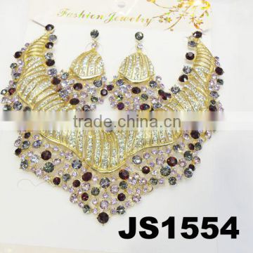 italian gold plated fashion crystal gold plated jewelry sets