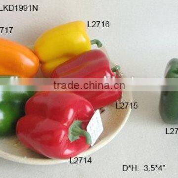 high quality artificial foam vagetables pepper realistic artificial red green yellow pepper on display