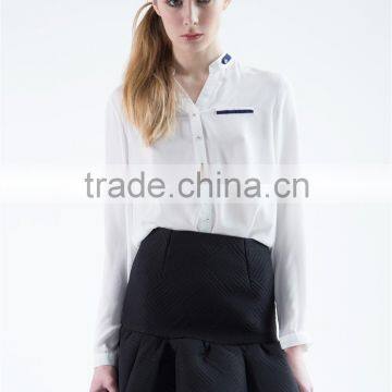 European style woman fashion design chiffon blouse white shirt