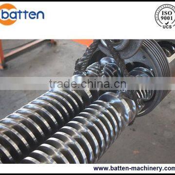 Conical twin screws extruder machine barrel and screw for PVC plastic