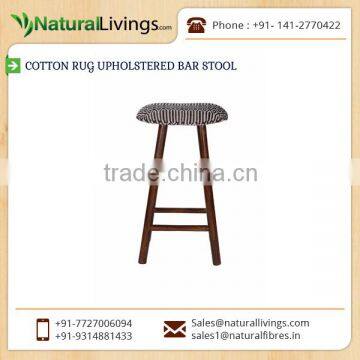 Cotton Rug Upholstered Bar Stool from Reputed Exporter