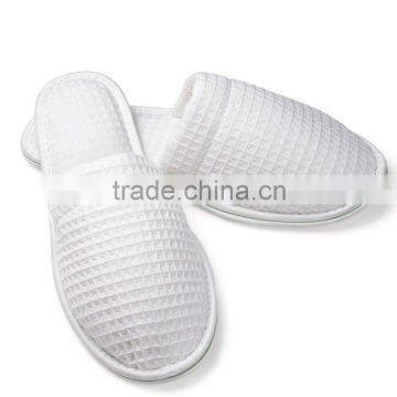 High quality closed toe white waffle slippers for hotel