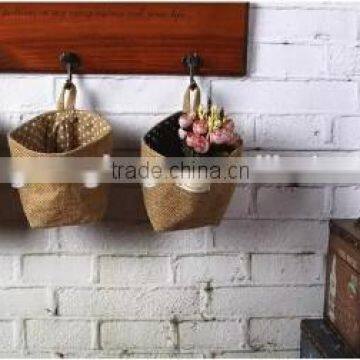 Jute and Linen Hanging Toiletry Pouches