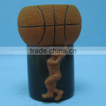 Plastic basketball bottle holder