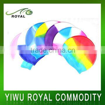 Summer Popular Rainbow Unique Silicone College Swim Caps