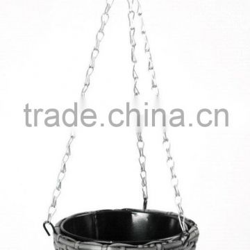 Round Rattan Hang Planter Plasitc Flower Plants Basket