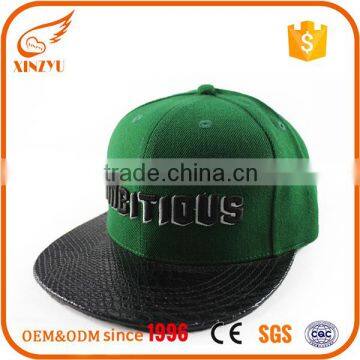 2016 wholesale custom leather strap snapback blank hat