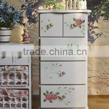 Antique high quality handmade decorative white wooden cabinet with drawer