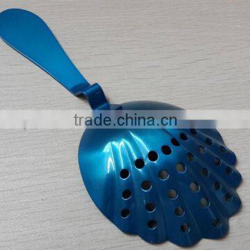 Blue color stainless steel tea strainer, cocktail strainer, bar tools