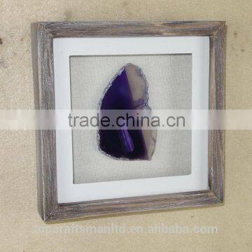 Real Agate Shadow Box Wood Wall Art photo-3