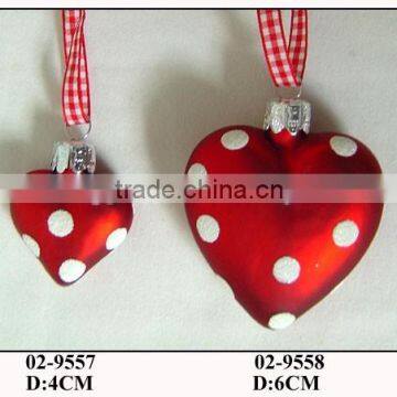 Hand Painted Heart-shaped Chirstmas Tree Hanging