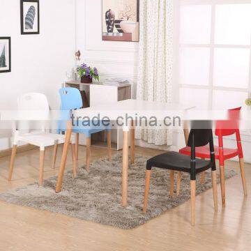 colored modern comfortable plastic chair in dining room