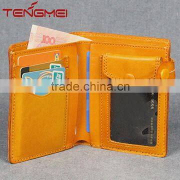 Vegetable tanning cow leather money clip wallet women