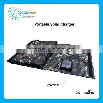 20W waterproof fabric Portable Solar Charger with dual USB