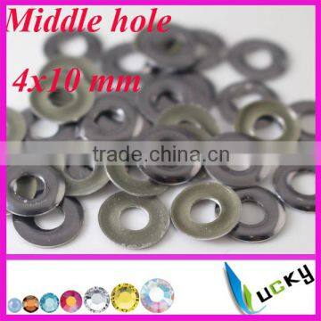 2014 new design korean hotfix nailheads middle hole iron on studs 4x10 mm