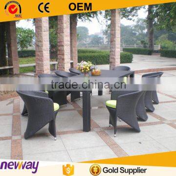 Fashionable synthetic rattan dining table and chair outdoor leisure furniture