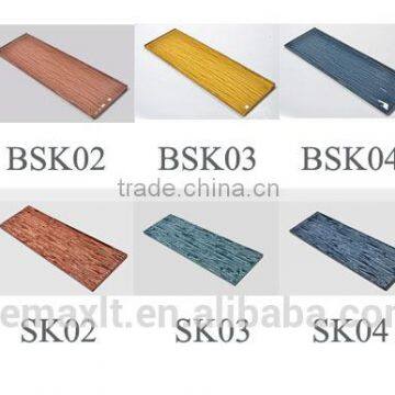 Top quality glass and resin mixed strips mosaic for backsplash and wall in kitchen