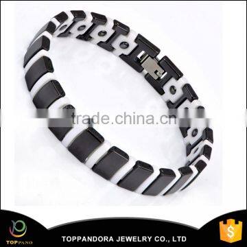 Wholesale Factory Price Health Ceramic Crystal Design Bio Magnetic Elements Energy Magnetic Health Black Ceramic Bracelets