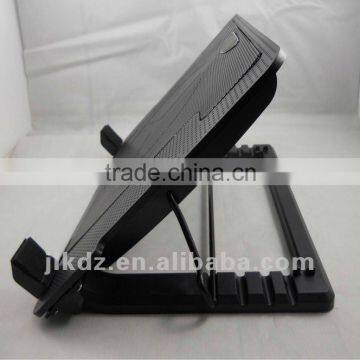 black plastic laptop stand and cooling pad with 2 fans and stand holder