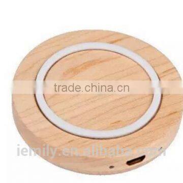 Wood mobile power qi universal wireless charger wireless phone charger for smartphone