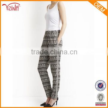 New Style Fashion Narrow Cutting Of Lady Printed Trousers