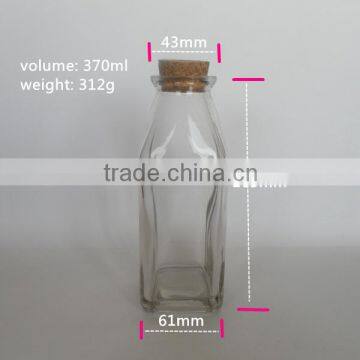 Wholesale 350ml glass milk bottles with cork