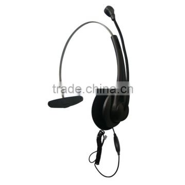 call center monaural headset headphone with microphone & RJ11/USB/DC plug