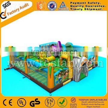 fun jungle inflatable jump n slide ,combo amusement park for children A3078