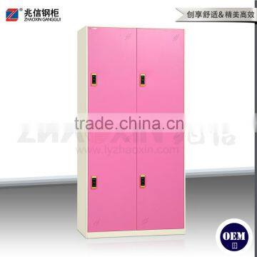 4-door Employee Steel Locker Stainless Metal Office Locker Furniture kd Structure Clothes Locker With Electronic Lock photo-5