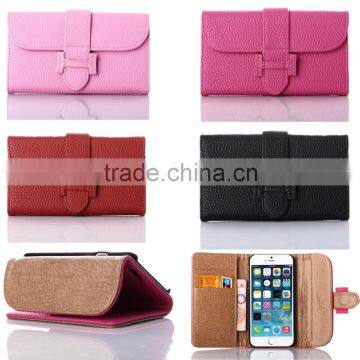 Guangzhou manufacture wallet chain leather cell phone case for samsung s6/s6 edge