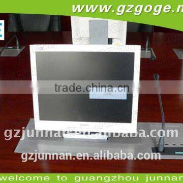 New design motorized lcd computer monitor lift for meeting system with remote control