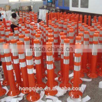 Orange Flexible PU Plastic Spring Road Bollard