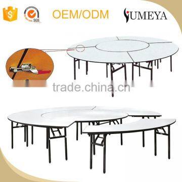 Hotel furniture modern simple design stainless steel luxury folding dining table and chair