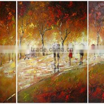 2015 hot new arrival abstract village scenery oil painting